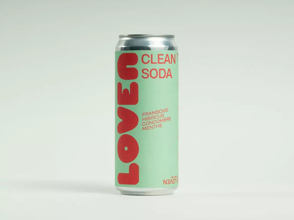 LOVEN CLEAN SODA Framboise, Hibiscus, Concombre, Menthe